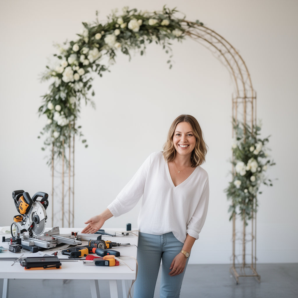 Backdrop Boutique SB custom arbor rental for a wedding ceremony in Carpinteria, CA