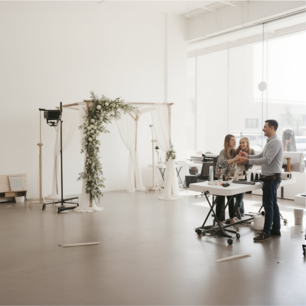 Backdrop Boutique SB custom chuppah rental for a romantic Santa Barbara wedding ceremony